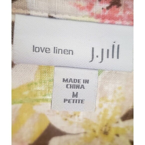 J. Jill Love Linen Floral Top MP Womens Lagenlook Tunic Button Up Simple Casual - Picture 8 of 12
